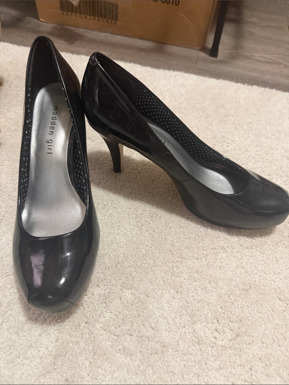 madden black heels